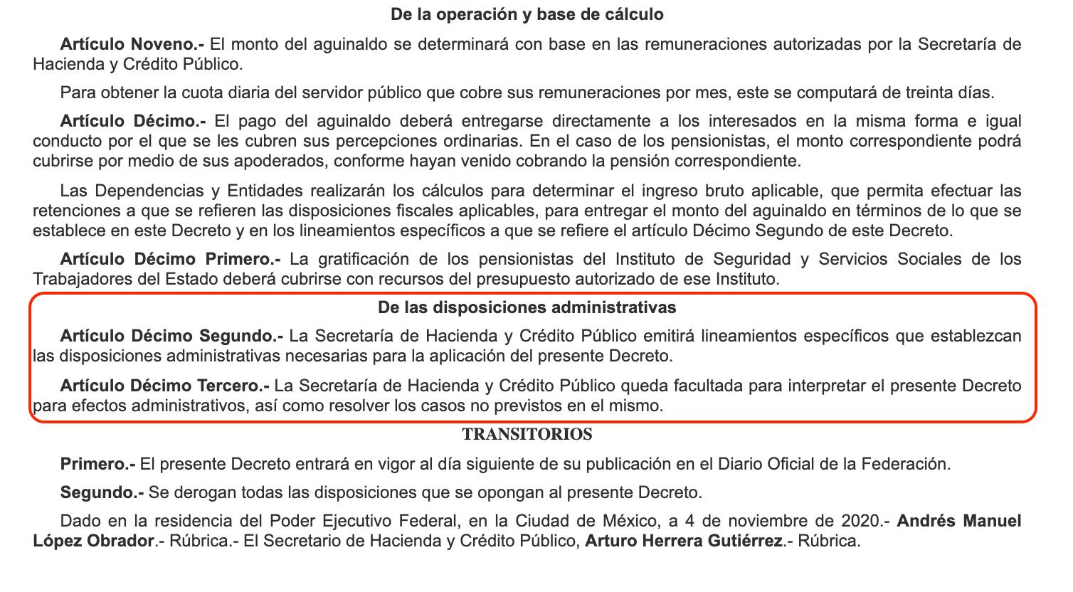 AMLO decreta que se recorten aguinaldos.