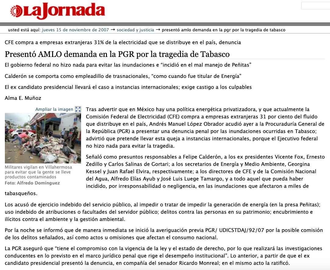 Ya se le olvidó al Presidente quienes son los culpables por las inundaciones en Tabasco y norte de Chiapas.