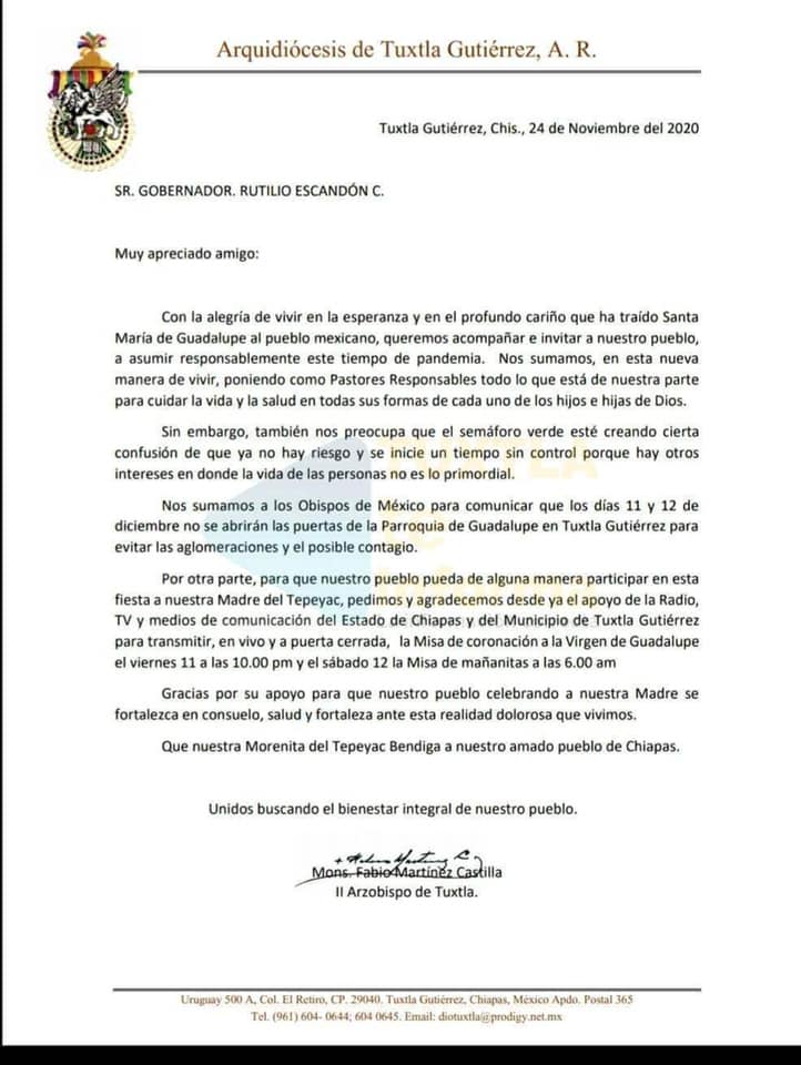 No abrirá la Iglesia de Guadalupe los días 11 y 12 de Diciembre.  Gracias por compartir.