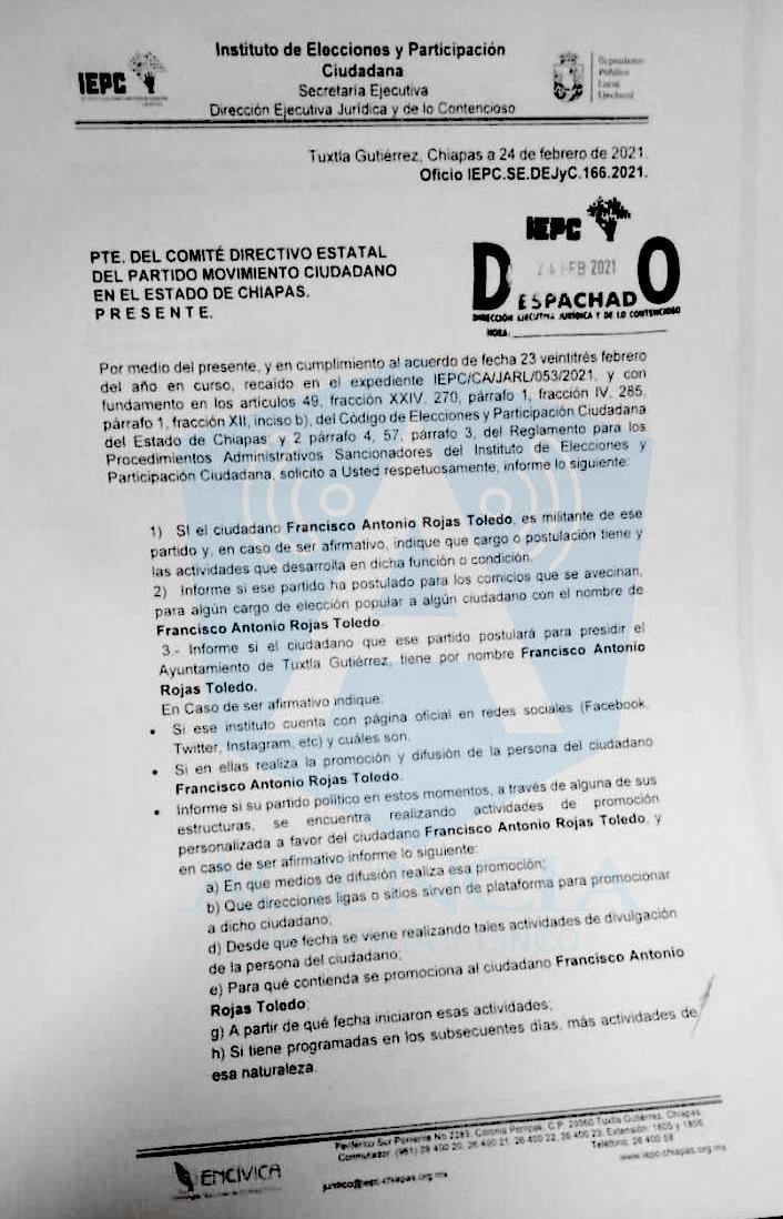 Ante probables actos anticipados de precampaña y campaña, el Instituto de Elecciones