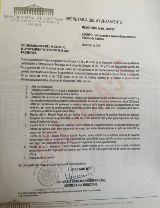 Se desmantelar Ayuntamiento de San Cristóbal de las Casas.