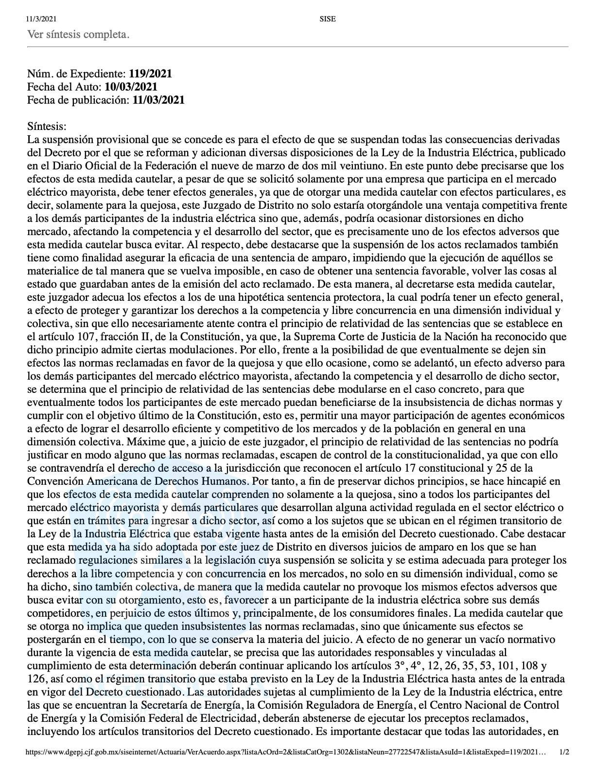 Inicia ola de Amparos contra la Ley de la Industria Eléctrica