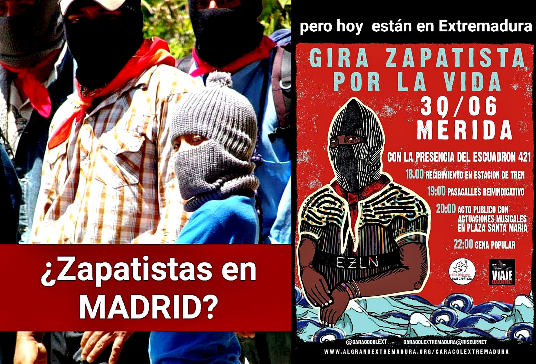 El escuadrón zapatista 421 va a iniciar su ruta por tierra hacia París