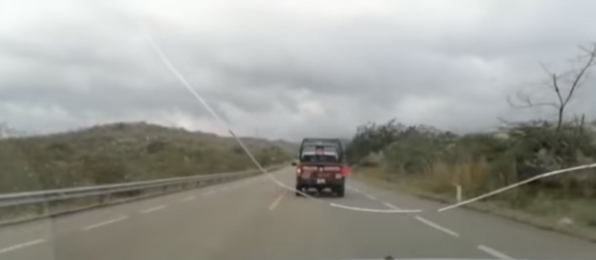 Presencia de un convoy de la policía estatal de Puebla en la zona Costa de Chiapas