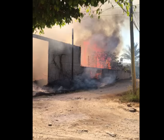 Fuerte incendio en la colonia el jobo