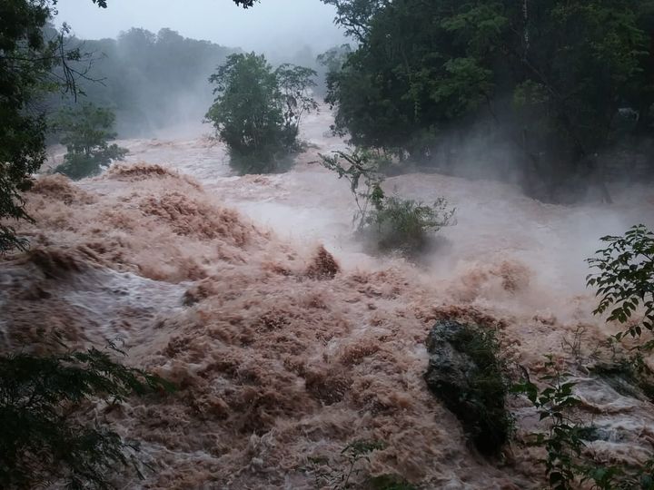 Así están las Cascadas de Agua Azul, Chiapas.