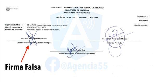 Juan José Zepeda Bermúdez continúa alterando ilegalmente documentación de la Secretaría de Hacienda Chiapas