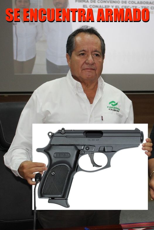 Carlos Aymer Albores Constantino, Director del Conalep Chiapas Dirección General, es denunciado ante la Fiscalía General de la República, por el robo de un arma de fuego.