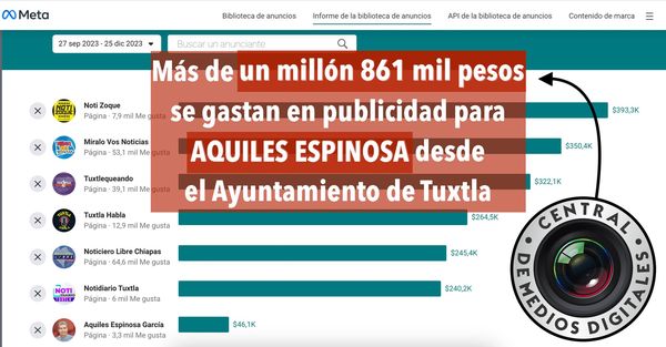 Millonario gasto del Ayuntamiento Tuxtla Gutiérrez a la campaña de Aquiles Espinosa García