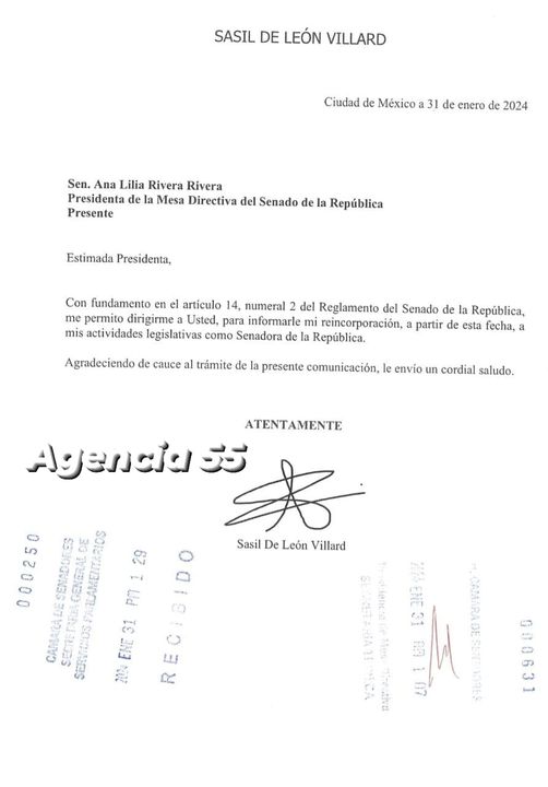 Sasil de León regresa al Senado de la República