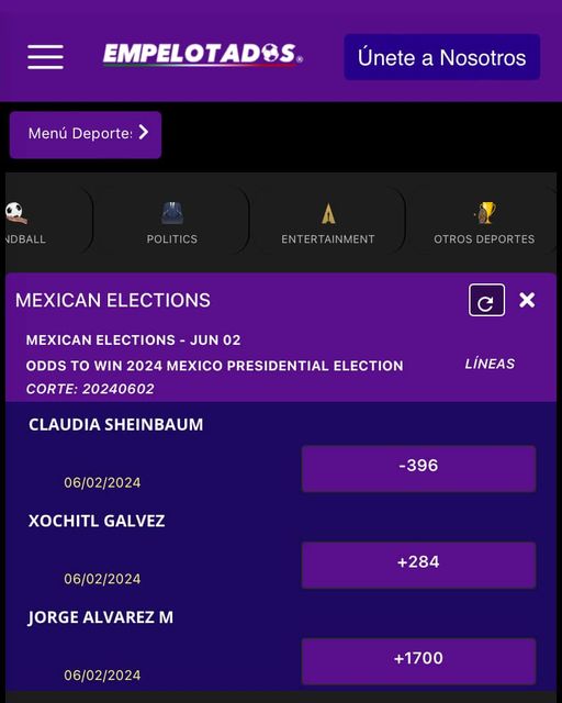 Métanle dinerito, ya están las apuestas.