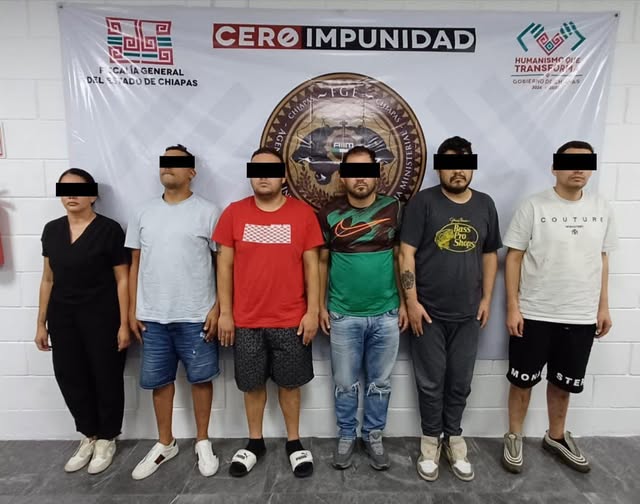 Fiscalía General del Estado de Chiapas detiene y desarticula banda de colombianos y mexicanos dedicada al robo alrededor del país