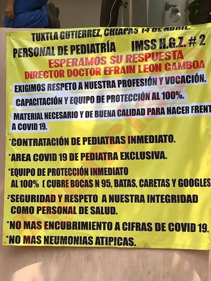 Sospechosos de COVID19 están siendo falsamente diagnosticados como Faringitis Aguda en el Hospital 5 de Mayo de Tuxtla Gutiérrez