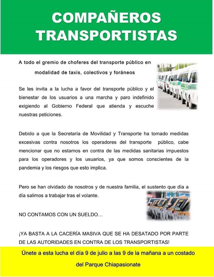 Transportistas Amenazan con irse a PARO INDEFINIDO