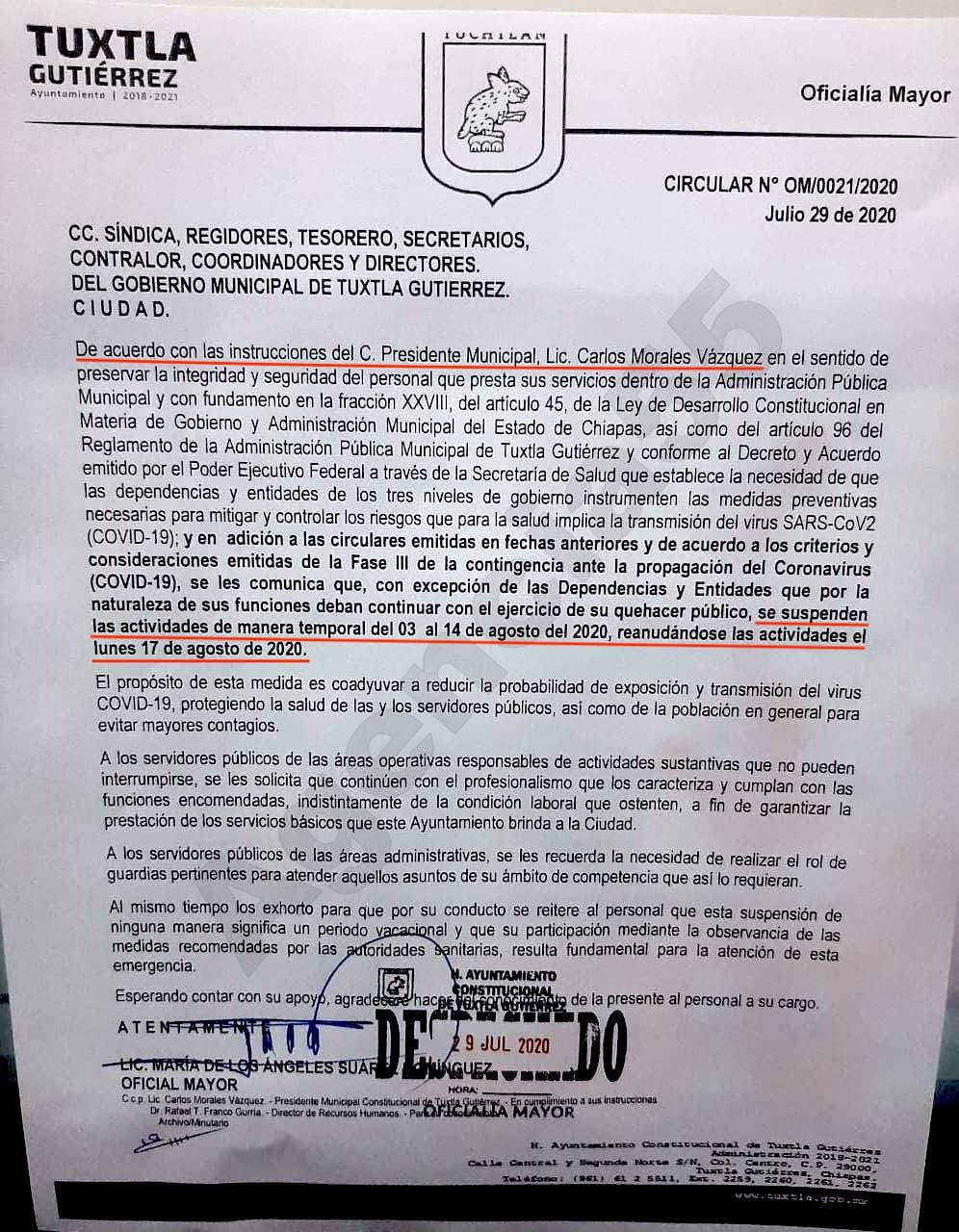 Obligan a trabajadores de Política Fiscal a regresar a laboral