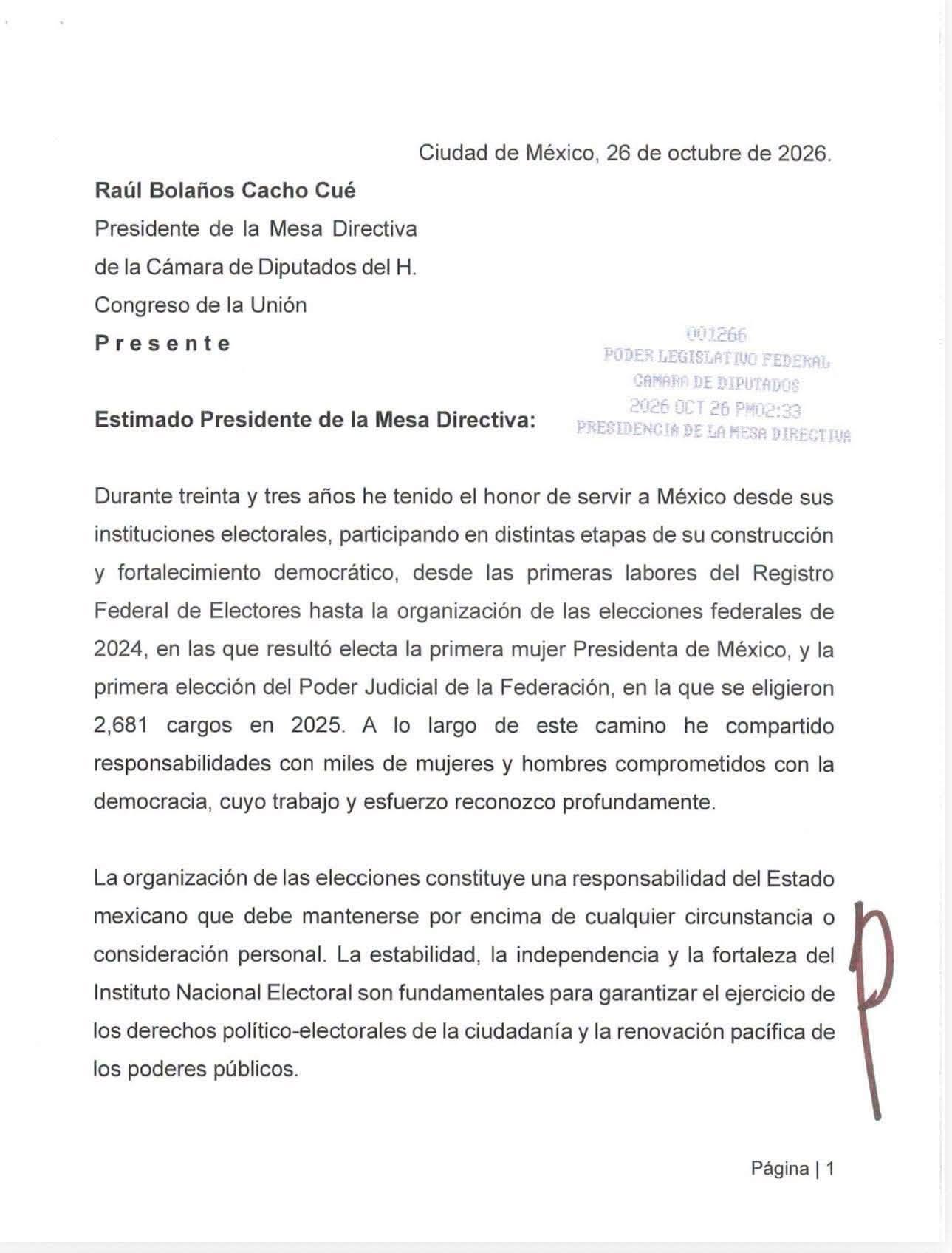 Guadalupe Taddei presenta su renuncia a la presidencia del INE