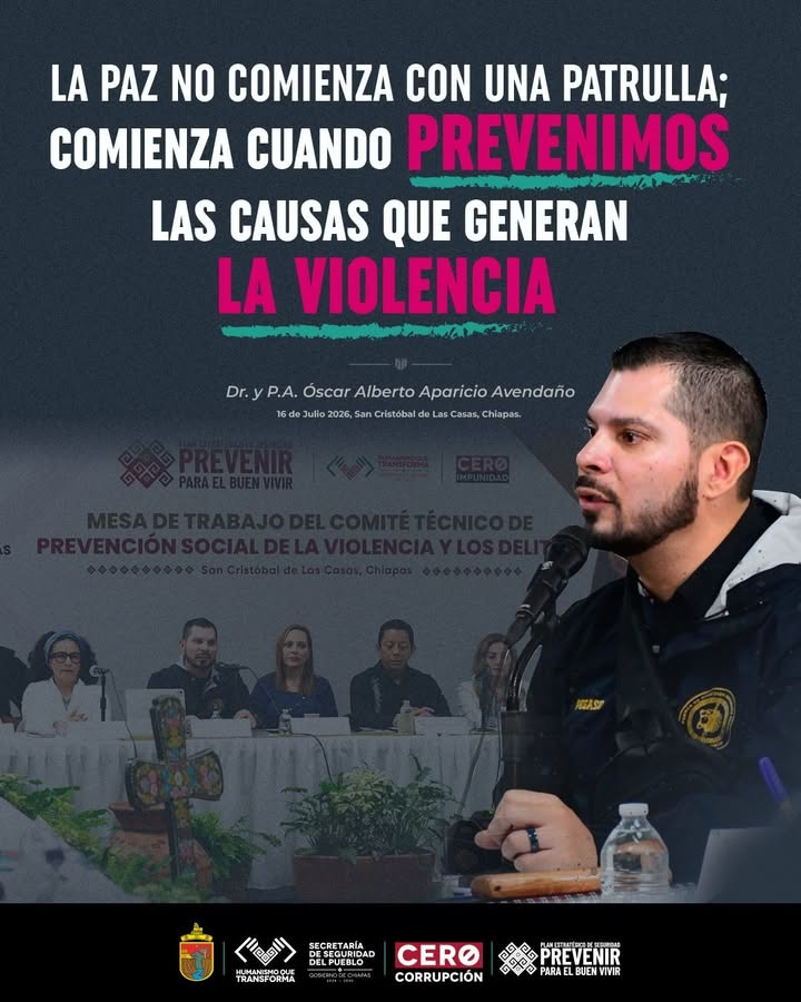 La paz comienza al prevenir las causas de la violencia: Óscar Aparicio