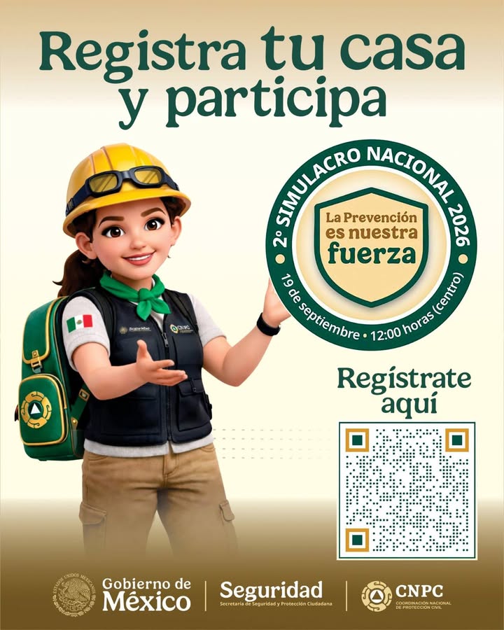 Secretaría de Protección Civil Chiapas convoca este sábado al Segundo Simulacro Nacional 2026