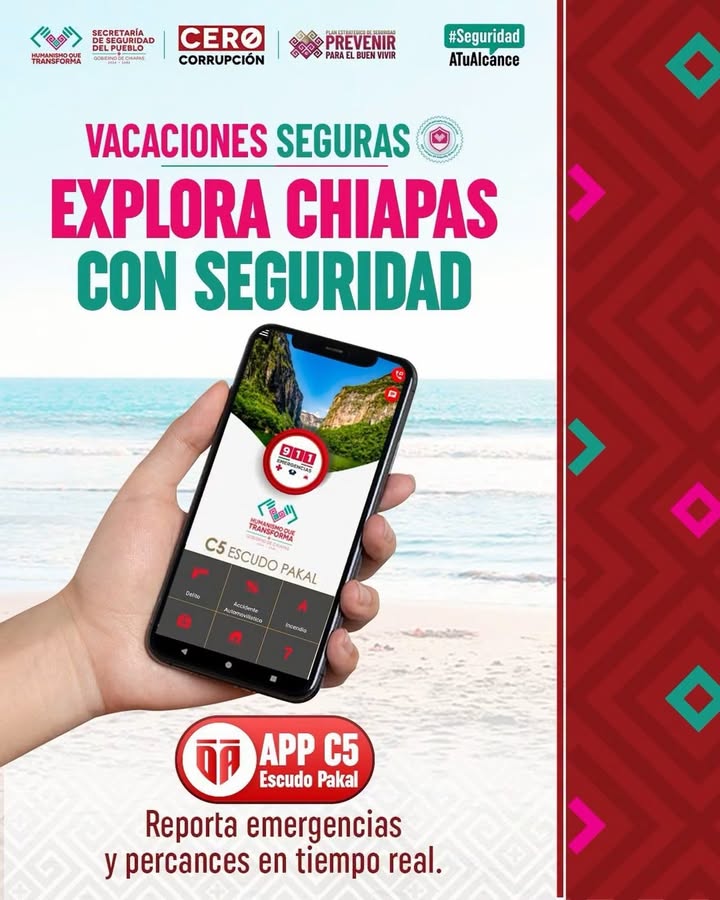 App C5 Escudo Pakal para vacaciones seguras en Chiapas