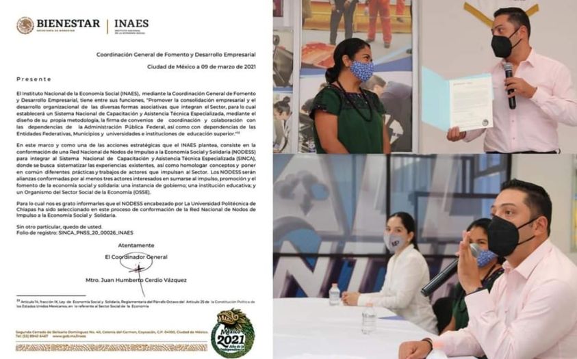 INAES acredita a la UPChiapas como enlace en la Red Nacional de NODEES.